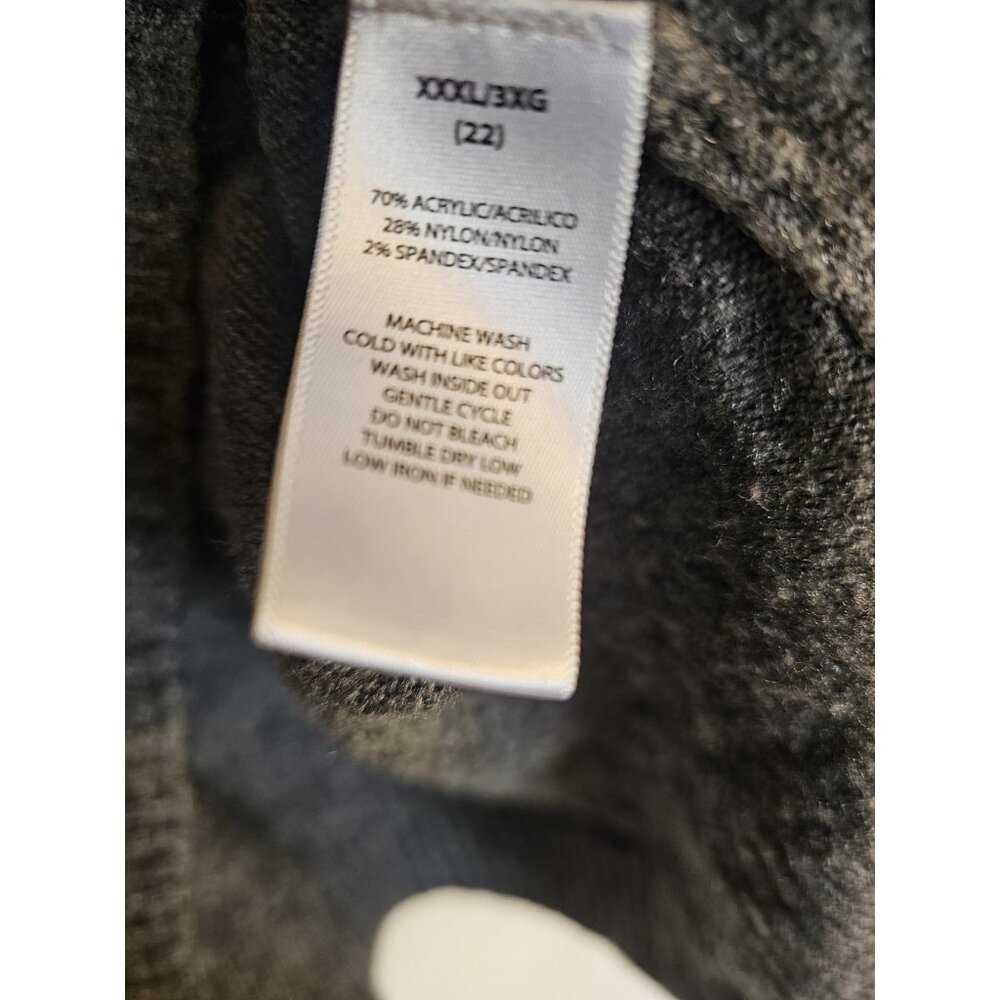 Beach Lunch Lounge Crewneck Sweater Leopard Print Grey Plus Size XXXL (22) - Picture 4 of 10